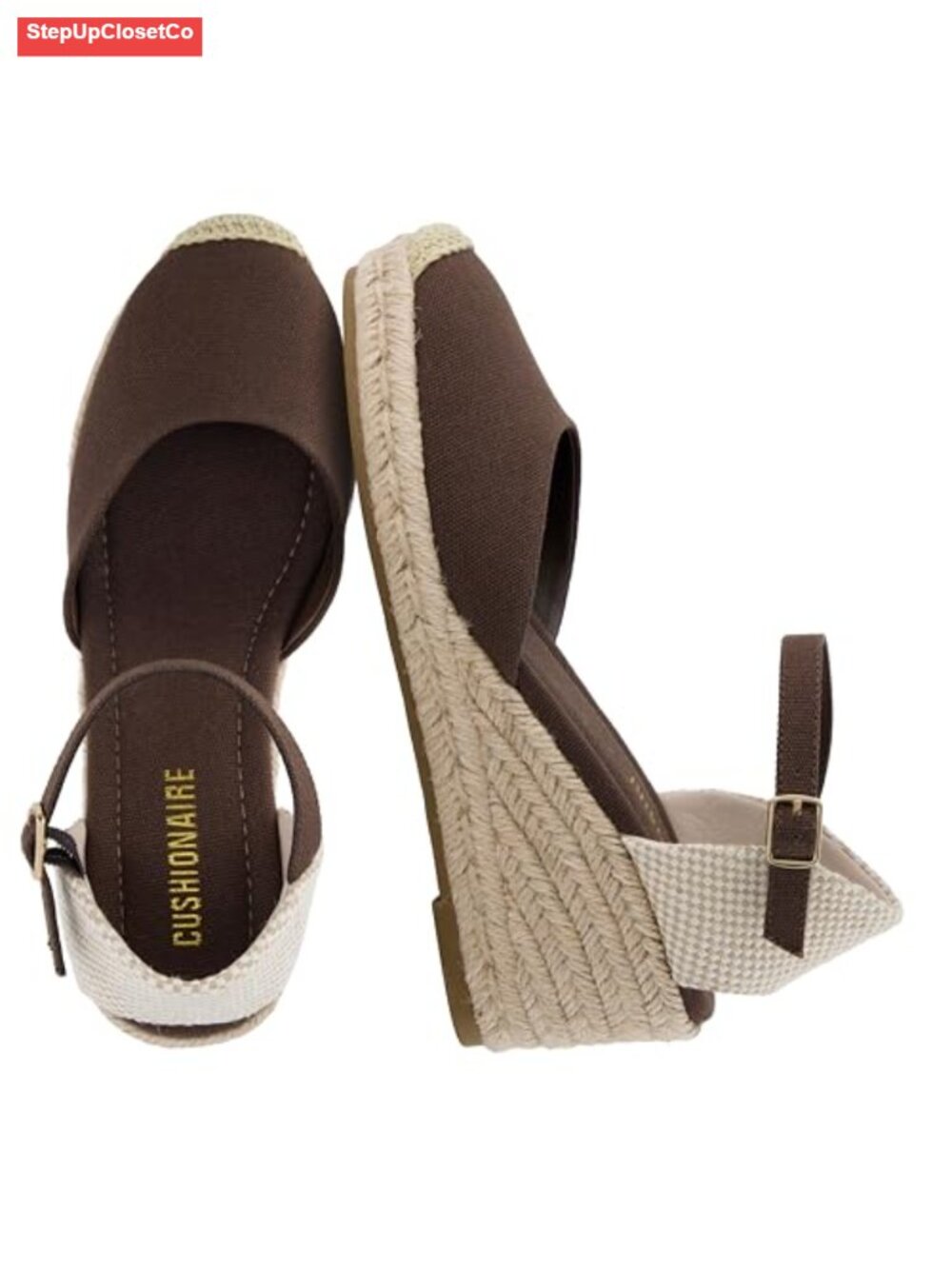 Closed Toe Wedge Sandals with Adjustable Ankle Buckle